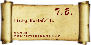Tichy Borbála névjegykártya