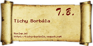 Tichy Borbála névjegykártya